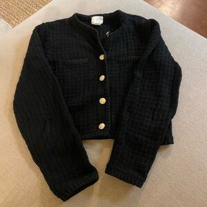 NWOT H&M Zara Black Knit Cardigan Sweater Small